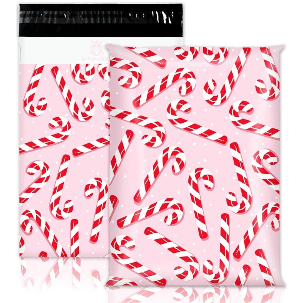 10x13 Polymailers Candy Cane Shipping Bags Set of 20